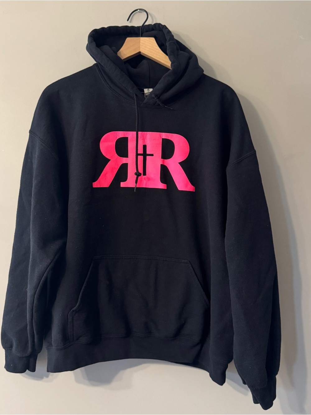 Reworked Revival | Black Hoodie with Pink LOGO